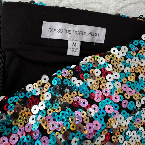 Sequin Mini Skirt, Dress the Population - Picture 5 of 6